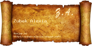 Zubek Alexia névjegykártya